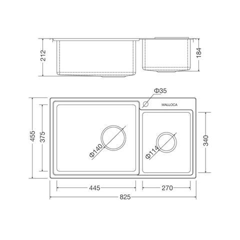 Chậu Rửa Chén Inox Malloca MS 8801 - Thép không gỉ 304