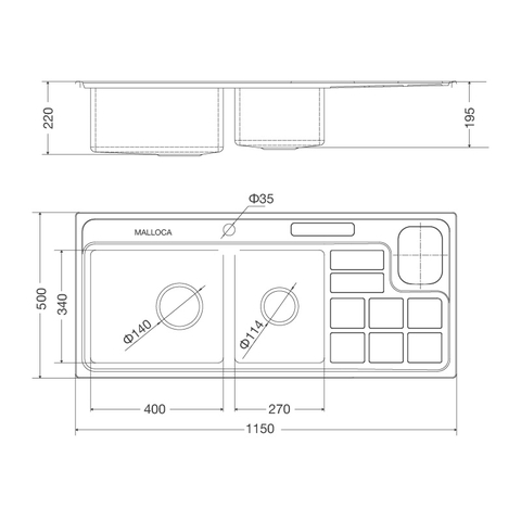 Chậu Rửa Chén Inox Malloca MS 8817 - Thép không gỉ 304