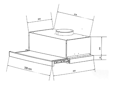 Máy Hút Mùi Âm Tủ Eurosun EH-70AF86W | EH-70AF86B - 950m3/h