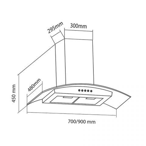 Máy Hút Mùi Eurosun EH-70K10S | EH-90K10 - Hút mùi gắn tường, 1000m3/h