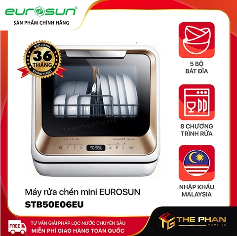 Máy Rửa Chén Mini - Rửa Trái Cây Độc Lập Eurosun STB50E06EU - Sức chứa 5 Bộ