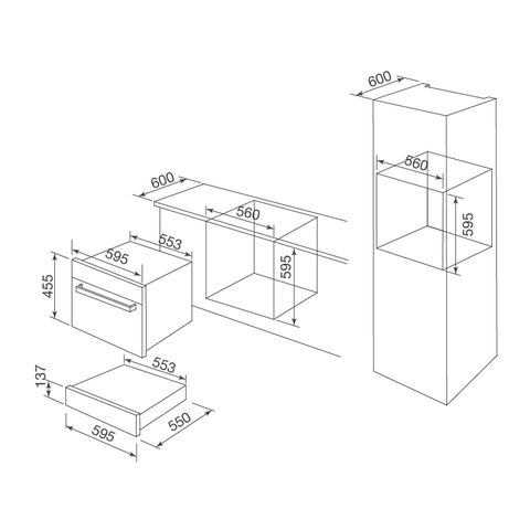 Hộp Ngăn Kéo Inox Malloca MSD-60SS - Kết hợp lò nướng âm tủ