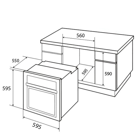 Lò Nướng Âm Tủ KAFF KF-T90S - 67 Lít, 12 chức năng nướng, Inverter, Cửa kính 3 lớp, Tự vệ sinh