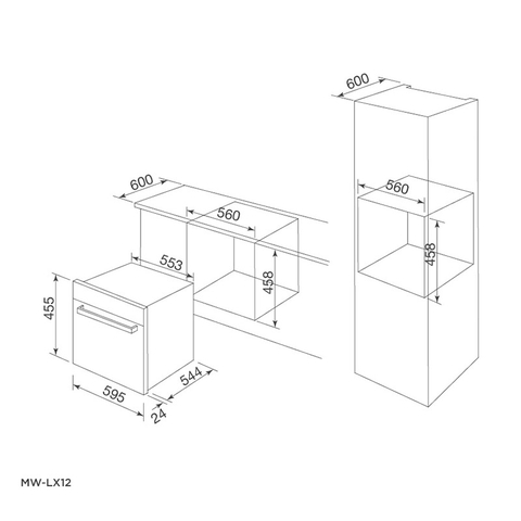 Lò Nướng Đa Chức Năng Malloca MW-LX12 - 44 Lít