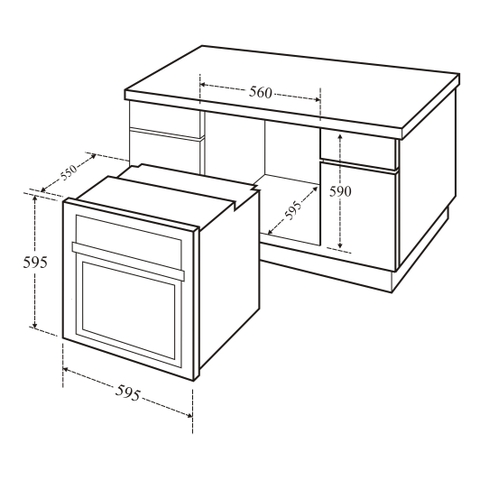 Lò Nướng Kết Hợp Vi Sóng Âm Tủ KAFF KF-OMS44L - 44 Lít, Cảm ứng 15 chức năng nướng, Inverter, Cửa kính toàn phần