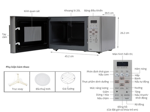 Lò Vi Sóng Điện Tử Có Nướng Sharp R-678VN(W) (20 Lít)