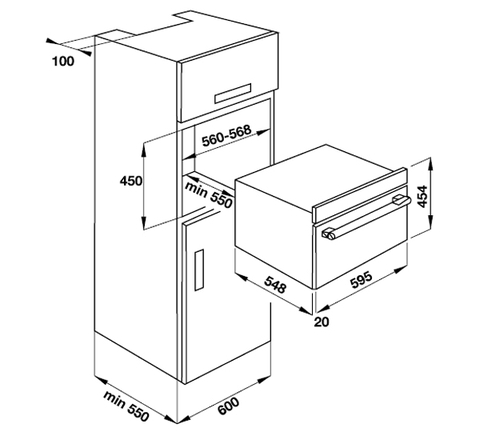 Lò Vi Sóng Kết Hợp Nướng Âm Tủ Hafele HO-KT45B 535.02.731 - 44 Lít