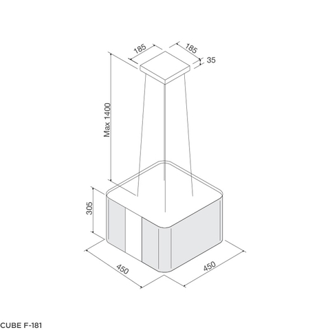 Máy Hút Khói Khử Mùi - Treo Độc Lập Malloca CUBE F-181 - 600m³/h