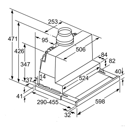 Máy Hút Mùi Âm Tủ BOSCH DFS067J50B | DFS097J50B - 700m³/h, 3+2 mức công suất, Động cơ không chổi than, Độ bền cao