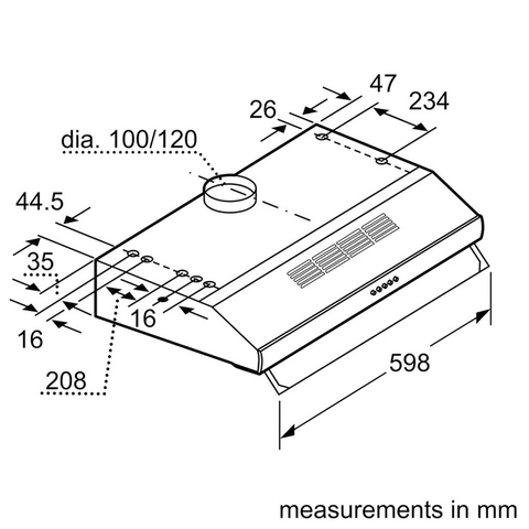 Máy Hút Mùi Cổ Điển BOSCH DHU635HB | DHU935HB - 210m³/h, 3 mức công suất, Lưới lọc dễ lau chùi