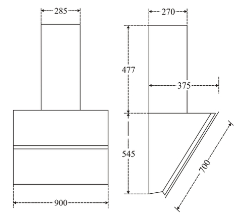 Máy Hút Mùi CANZY CZ-70EA | CZ-90EA - 1400m³/h, Kính vát, Remote, Cảm ứng LCD