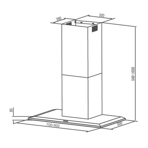 Máy Hút Mùi Chữ T CANZY CZ-CZ-T09 - 1400m³/h, 3 lưới Alumium 5 lớp