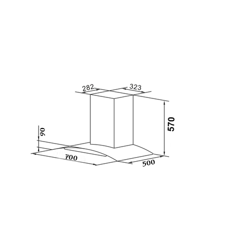 Máy Hút Mùi Kính Cong CHEF'S EH-R506E7G - 70CM, 750m³/h, Cảm ứng 3 cấp độ, Động cơ hộp kín siêu bền