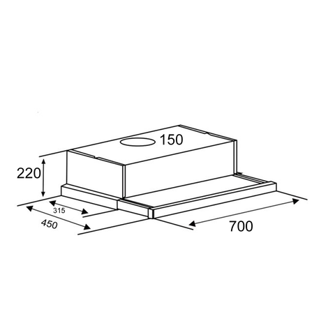 Máy Hút Mùi Âm Tủ CHEF'S EH-R906E7T | EH-R906E7S - 70CM, 450m³/h, Động cơ hộp kín siêu bền, Thép sơn tĩnh điện