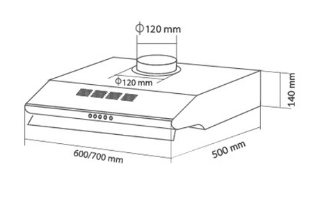 Máy Hút Mùi Cổ Điển Eurosun EH-60C05D | EH-70C05D - 650m3/h, không cần ống thông gió