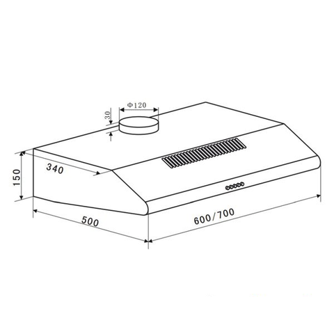 Máy Hút Mùi Cổ Điển Eurosun EH-60CF19S | EH-70CF19S | EH-60CF19B | EH-70CF19B - 700m3/h, không cần ống thông gió