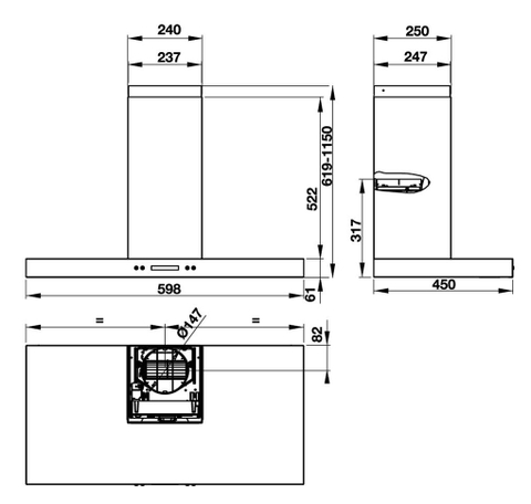 Máy Hút Mùi Gắn Tường Hafele HH-WI60B 539.81.173