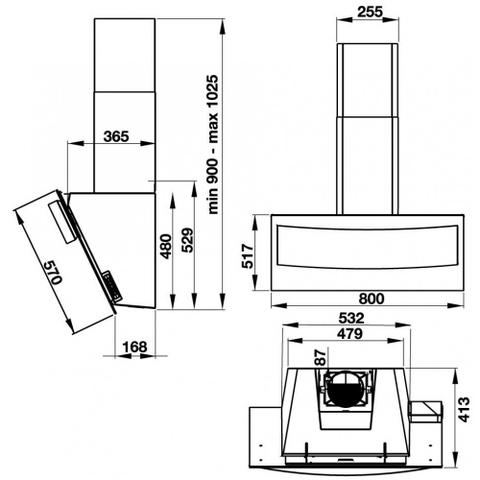 Máy Hút Mùi Gắn Tường Hafele HH-WVG80B 538.84.218