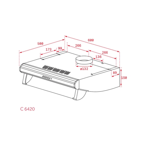 Máy Hút Mùi Âm Tủ Truyền Thống TEKA - C6420BKNEGRA/C9420/C6420 40465532 | 40466250 | 40465530 - 375m³/h, 3 mức công