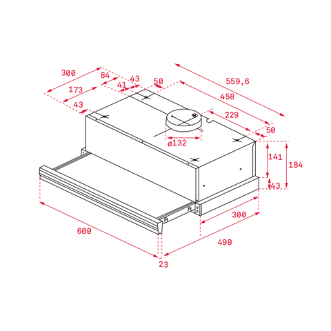 Máy Hút Mùi Âm Tủ Pull Out TEKA - CNL6400/BLACK 40436802 | 40436800 - 224m³/h, 600mm, 2+ mức công suất