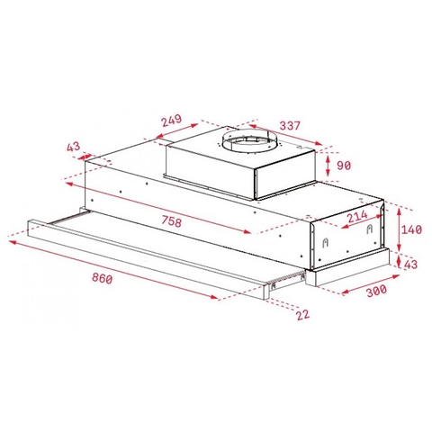 Máy Hút Mùi Âm Tủ TEKA - CNL9815/6815 PLUS 40436860 | 40436840 - 555m³/h, Nút nhấn, 5+ mức công suất