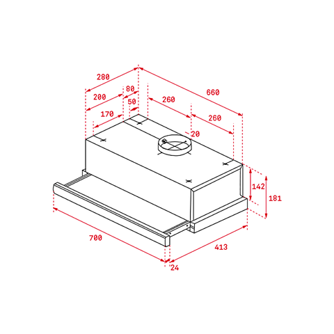 Máy Hút Mùi Âm Tủ Pull Out TEKA - TL7420/6420 40474110 | 40474260 - 354m³/h, 3 mức công suất