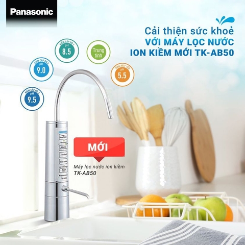 Máy Lọc Nước Điện Giải Ion Kiềm PANASONIC TK-AB50 - 5 tấm điện cực tạo ra 7 loại nước