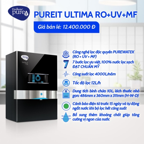 Máy Lọc Nước Pureit Ultima - RO+UV+MF