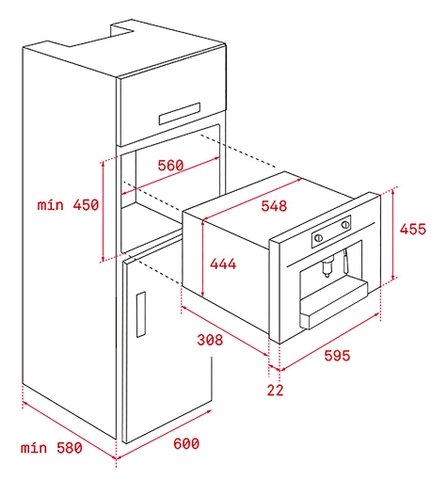 Máy Pha Cà Phê Lắp Âm TEKA - WISH CLC835MC 40589513 - 3 chức năng, công suất 19 bar, 1L