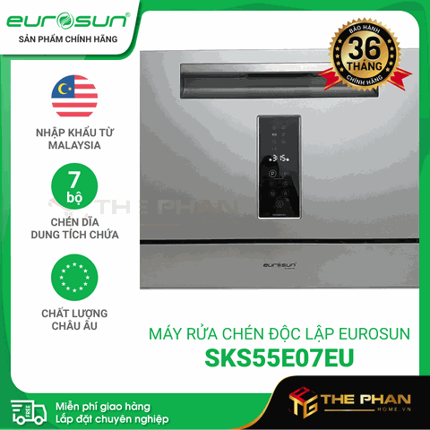 Máy Rửa Chén Bát Eurosun SKS55E07EU - Sức chứa 7 Bộ