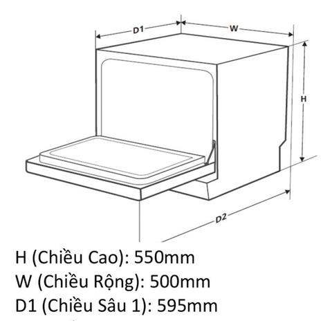 Máy Rửa Chén Bát Độc Lập CANZY CZ-P802G - Sức chứa 8 bộ, Sấy nóng khoáng chất Zeolite