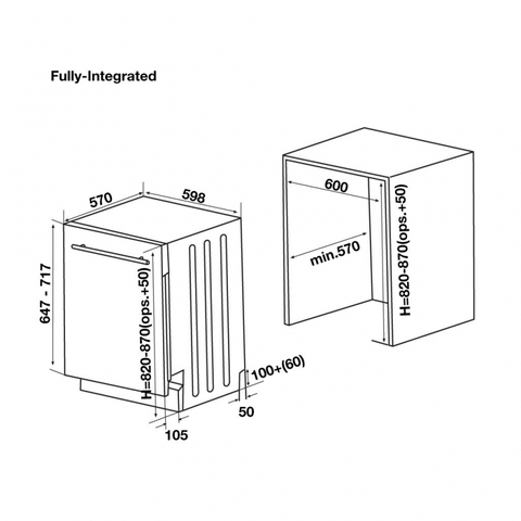 Máy Rửa Chén Hafele HDW-FI60A 533.23.260 - Sức chứa 15 bộ