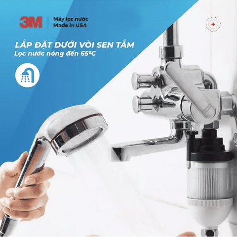 Thiết Bị Lọc Nước Vòi Sen Nhà Tắm 3M HSF-IS + Kèm 3 Lõi Lọc, Công Suất 72.000 Lít