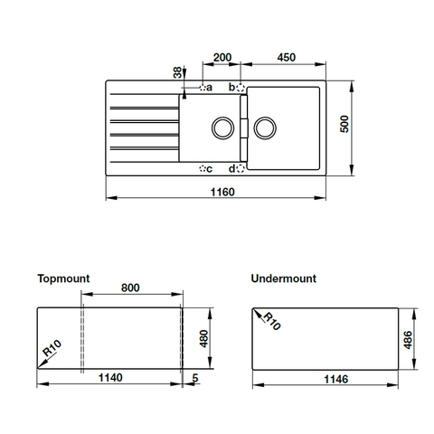 Chậu Đá Hafele HS19-GED2S80 570.35.370 (Màu Đen) | 570.35.470 (Màu Kem) | 570.35.570 (Màu Xám)