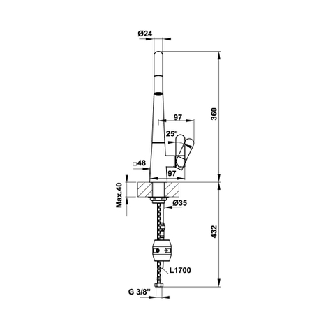 Vòi Bếp Hafele Hydros HT20-CH1P241 570.82.220 - Hafele Tap Hydros