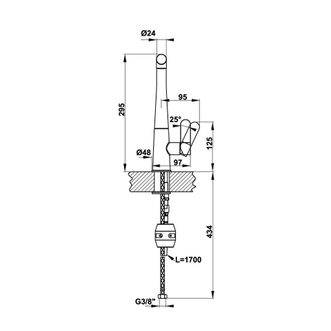 Vòi Bếp Hafele HT20-GH1P259 570.82.300 (Màu Đen) | 570.82.400 (Màu Xám) | 570.82.500 (Màu Kem) - Hafele Granite Tap