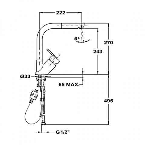 Vòi Rửa TEKA - ELAN 35931802 - Nước nóng, lạnh, Thép không gỉ AISI 308