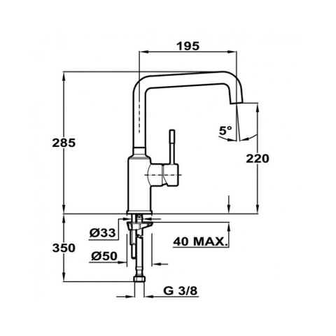 Vòi Rửa TEKA - FRAME915 509150210 - Nước nóng, lạnh, Thép không gỉ AISI 309