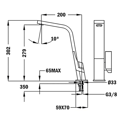 Vòi Rửa TEKA - IC915-BLACK 33915021N - Nước nóng, lạnh, Chống in dấu vân tay