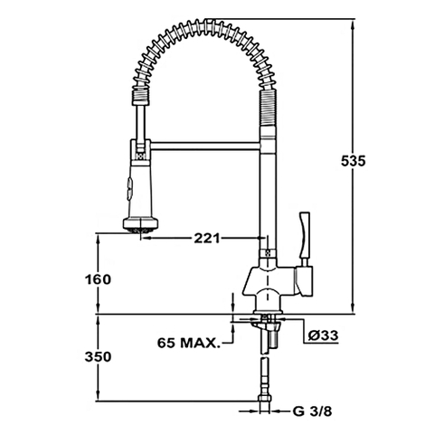 Vòi Rửa TEKA - KOBE-PRO 18161002 - Nước nóng, lạnh, Thép không gỉ AISI 307