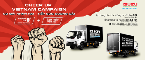 ĐỢT 2: CHEER UP VIETNAM ƯU ĐÃI NHÂN HAI – TIẾP SỨC ĐƯỜNG DÀI CÙNG ISUZU QKR