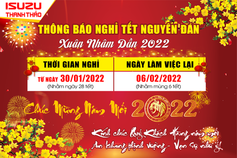 Lịch nghỉ Tết Nguyên Đán - Xuân Nhâm Dần 2022