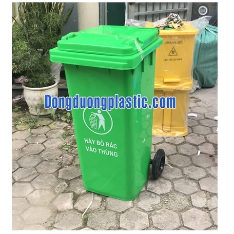 Thùng Rác 120 Lít Nhựa HDPE có bánh xe