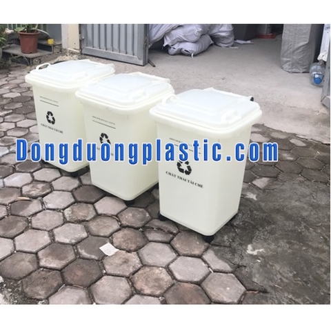 Thùng Rác 60 Lít Nhựa HDPE có bánh xe