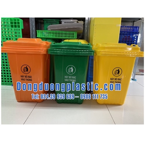 Thùng Rác 80 Lít Nhựa HDPE Có Bánh Xe