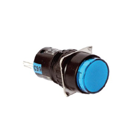Nút nhấn Idec có đèn loại tròn 24V AC/DC AL6M-A24SC Ø 16mm màu xanh dương
