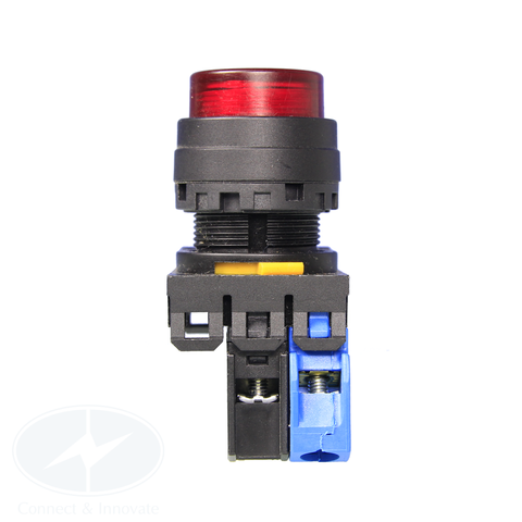 Nút nhấn Idec có đèn YW1L-M2E10Q4R Ø22mm màu đỏ 24V AC/DC 1NO