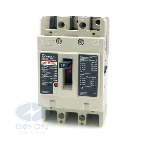 MCCB (Aptomat) Shihlin BM100-STD 3P 60A 30kA