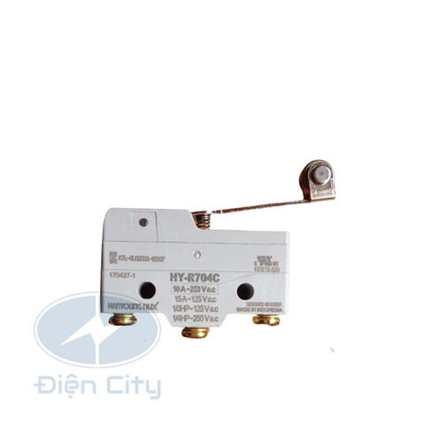 Công tắc hành trình Hanyoung HY-R704 dạng kết hợp con lăn, đòn bẩy