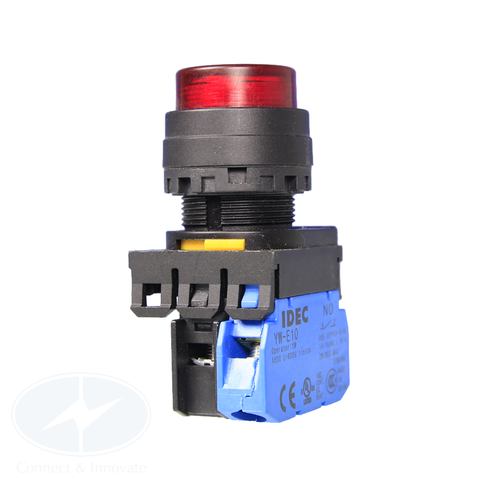 Nút nhấn Idec có đèn, loại lồi YW1L Ø 22mm, màu đỏ